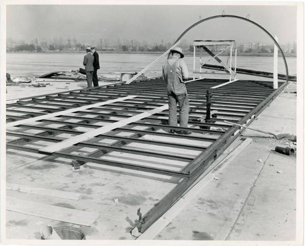 Laying Out Foundation, Housing for Veterans, Los Angeles, 1947