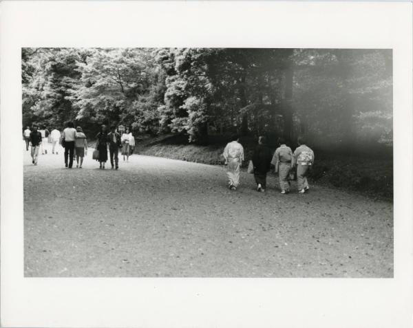 Four Traditionally Dressed Women Walking, Japan, ca. 1970s