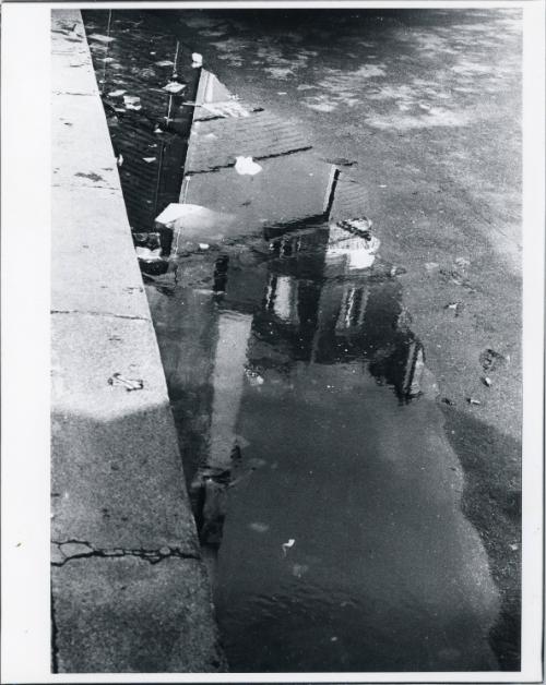 Puddle Along Sidewalk, Japan, ca. 1970s