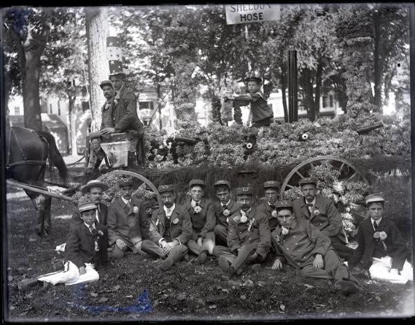 Hose Company Parade Float Group Picture, Delhi, NY