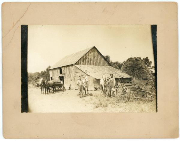 Men with Horses and Farm Implements