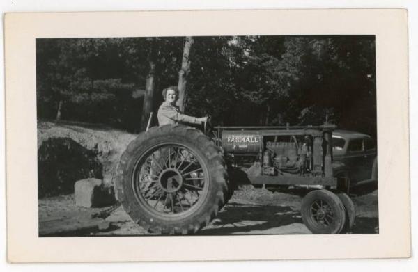 Lady on a Farmall Tractor 2