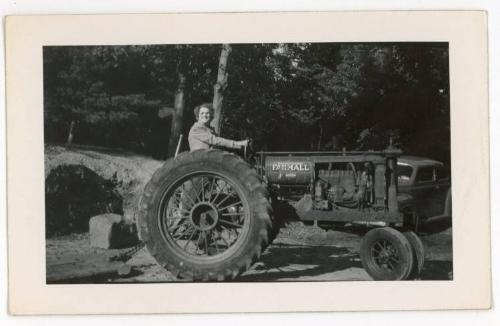 Lady on a Farmall Tractor 2