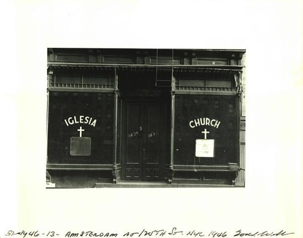 Churches in Stores Series, Amsterdam Ave. and 125th St., New York, 1946