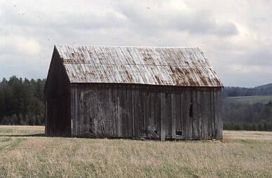 Weathered Barn with Metal Roof