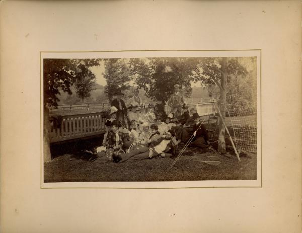 Group with Lawn Tennis Rackets