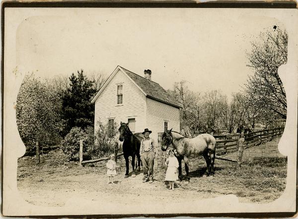 Man with Children & Horses