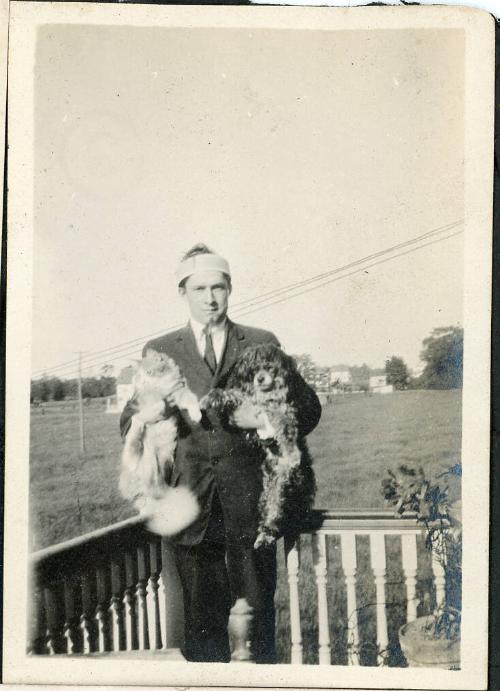 Man with Cat & Dog