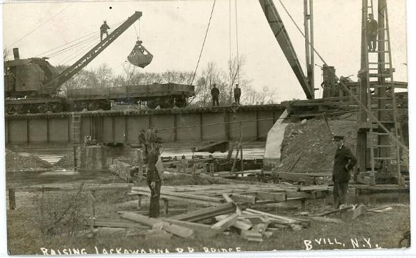 Raising Lackawanna R.R. Bridge (c. 1886)