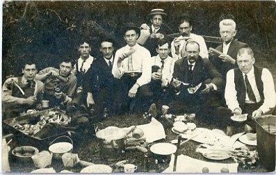 Group of Picnicing Men