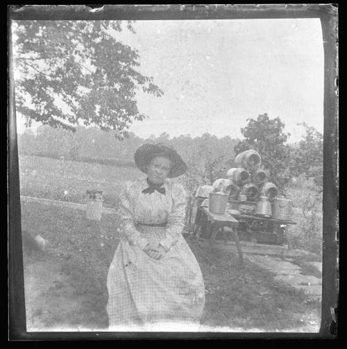 Woman in a Patterned Dress