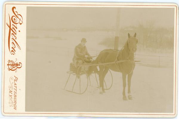 Man on a Horse Drawn Sled