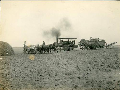 Threshing Team with Equipment