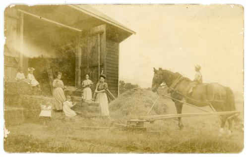 Women and Children at the Hay Barn