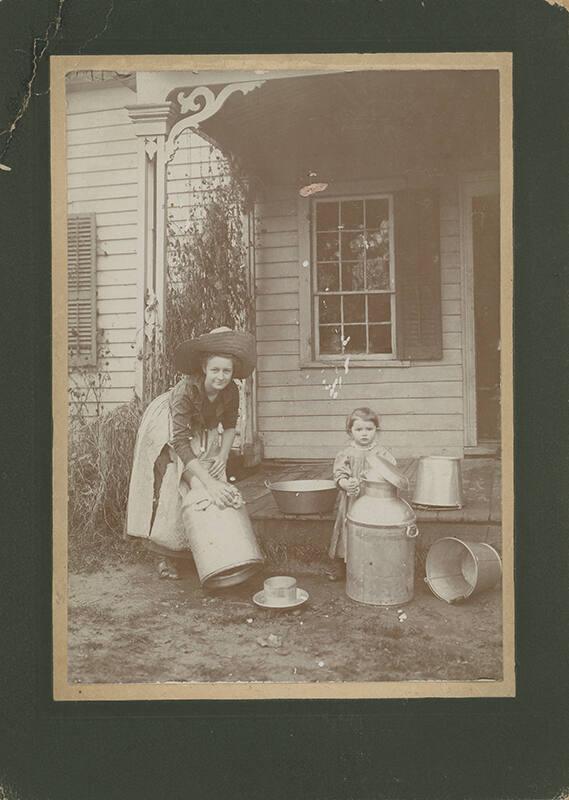 Girls with Milk Cans in Skaneateles, NY