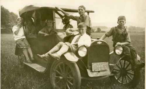 Children in a Fordson