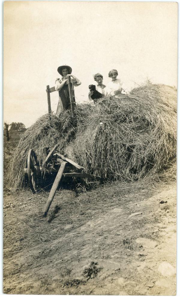 Three Women on a Wagon of Hay