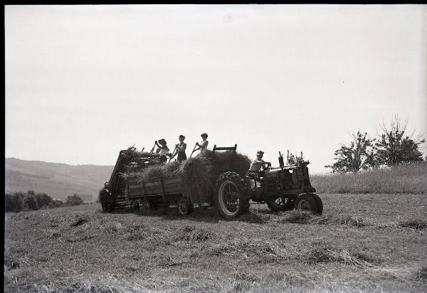 Tractor Pulling Hay Wagon