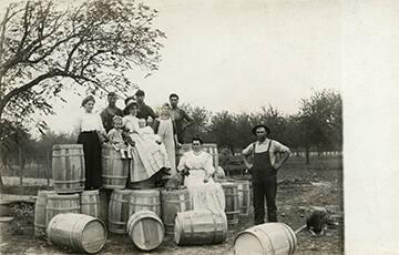 Group with Apple Barrels in Gasport, NY