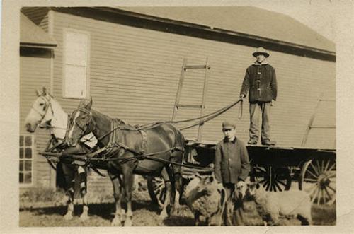 Horse-Drawn Hay Wagon 
