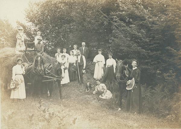 Group with Hay Wagon on the Doyle Farm 
