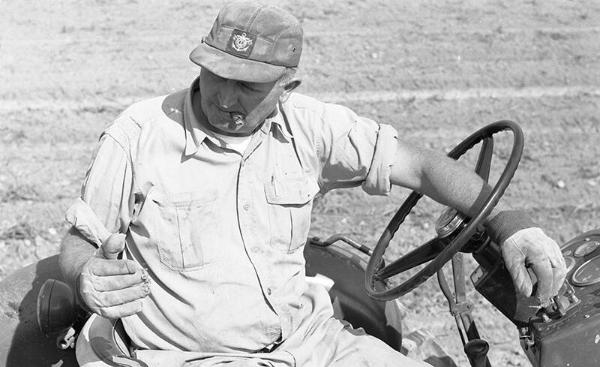 A Man on a Tractor