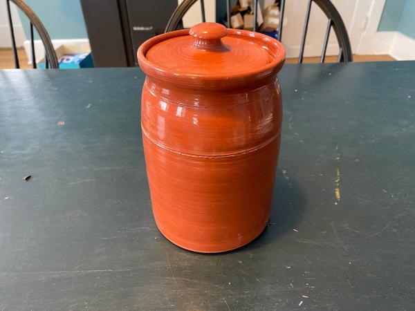Redware Crock and Lid