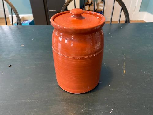 Redware Crock and Lid
