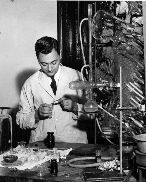 Man in Science Lab, Geneva, NY