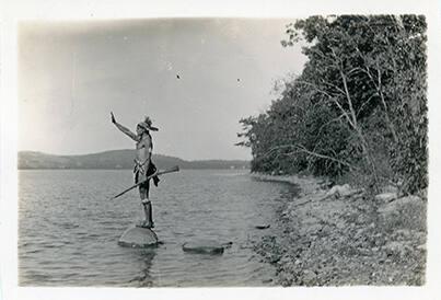 Chingachgook at Lake's Edge