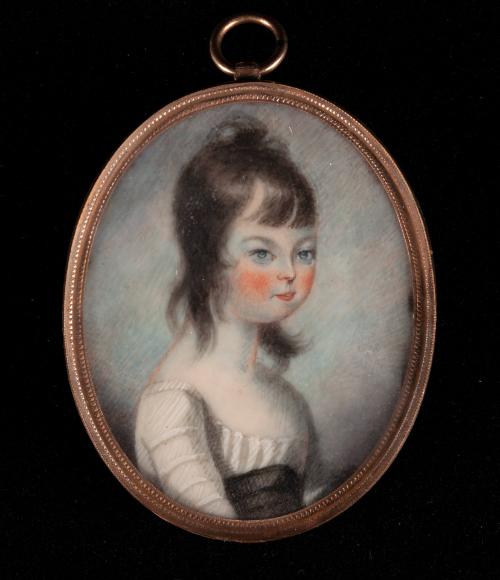 Ivory Mourning Miniature of Unidentified Young Woman