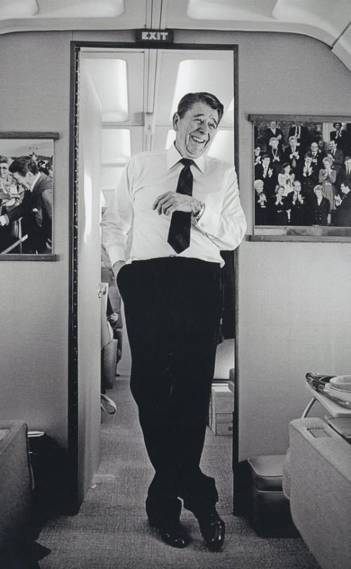 President Reagan Aboard Air Force One 1988