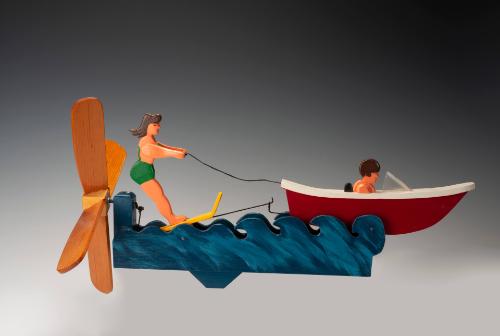 Boat and Water-skier Whirligig