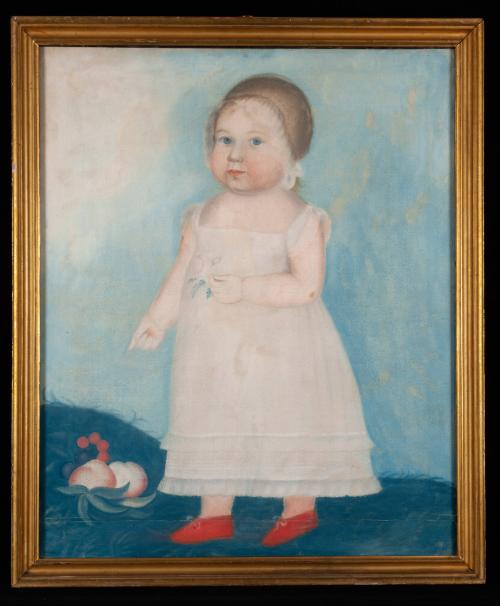 Baby With Flowers And Fruit
