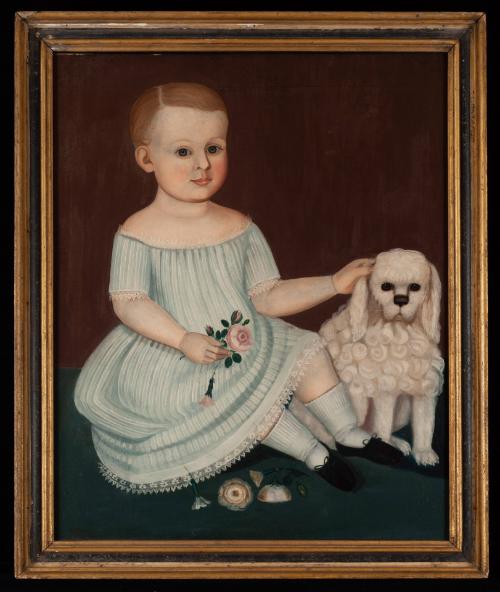 Child with Dog and Roses