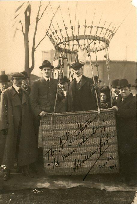A. Leo Stevens & A. Holland Forbes in a Hot Air Balloon