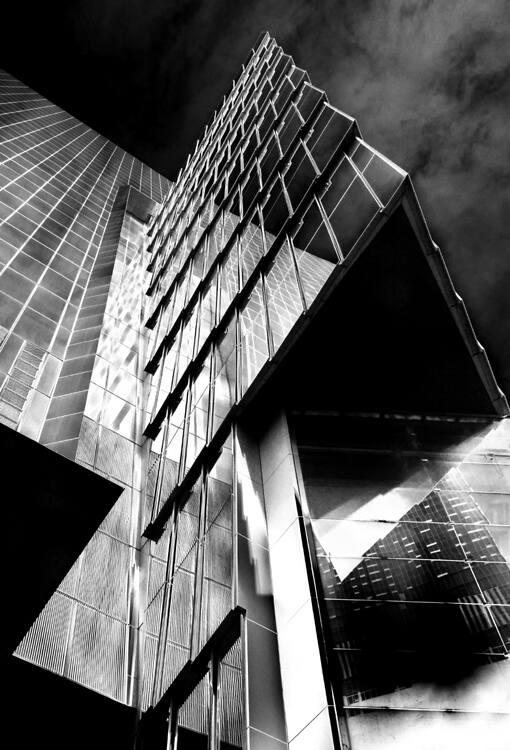 Looking up at the High Line