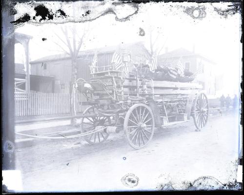 Fire Wagon with American Flags