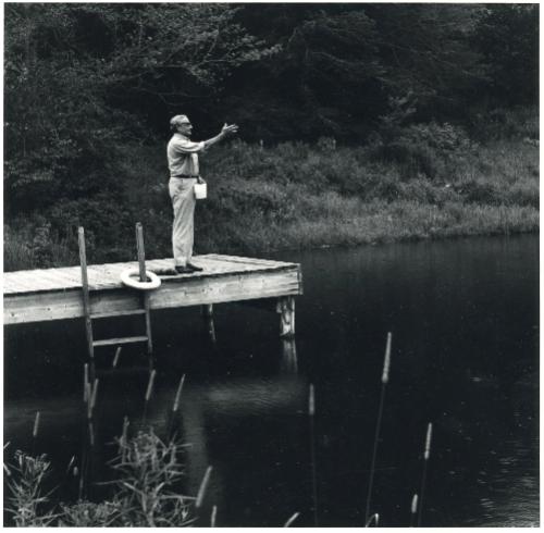 Stefan Feeding His Fish