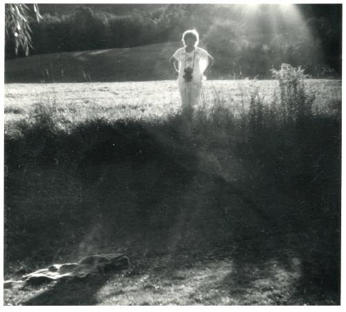 Lady in Field with Camera