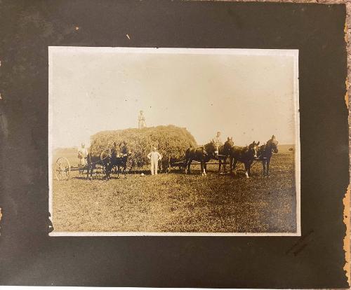 Farm & Group with Milk Cream Wagon