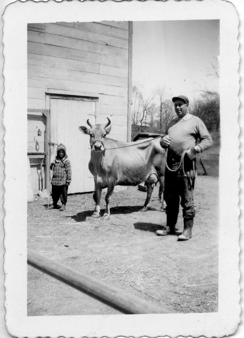 George and Myrtle Dezemo with a $200 Cow
