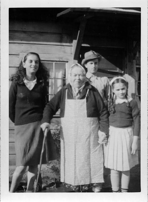 George, Anna, Myrtle and Grandma Dezemo, 1947