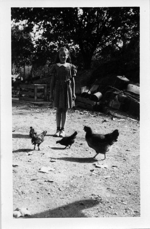 Young Girl with Chickens, 1947