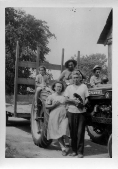 Family Surrounding Tractor