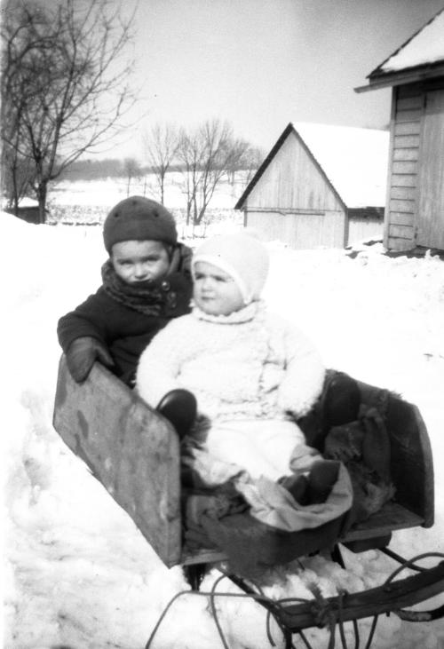 Two Children in a Sleigh