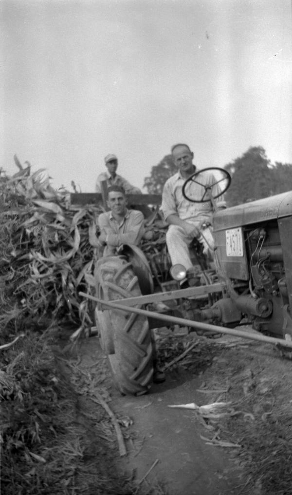 Edward Garretson, his father and George Moss in the field