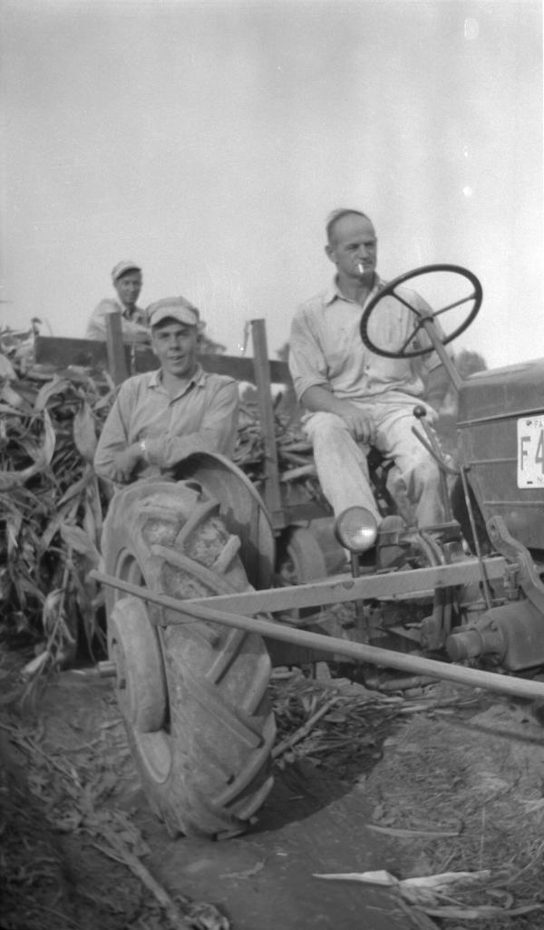 Edward Garretson, his father and George Moss in the field