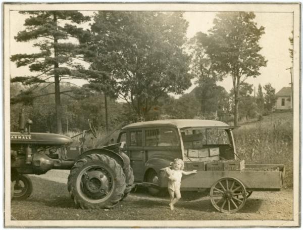 Posing by the Wagon