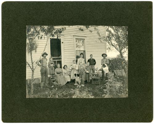 Family Pose with their Victrola